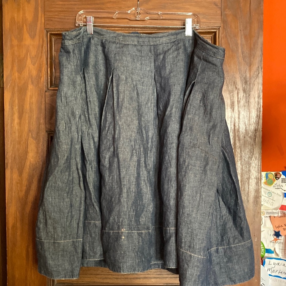 Talbots Pleated Linen Skirt